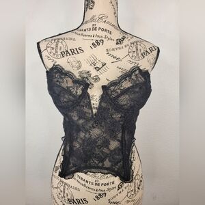 Vintage Victorias Secret Dark Fairy Lace Corset Top Sz 34B Gold Label Milkmade